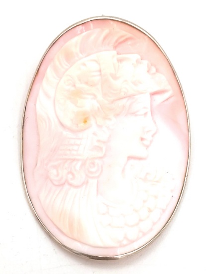 Italian Sterling Silver Carved Shell Cameo