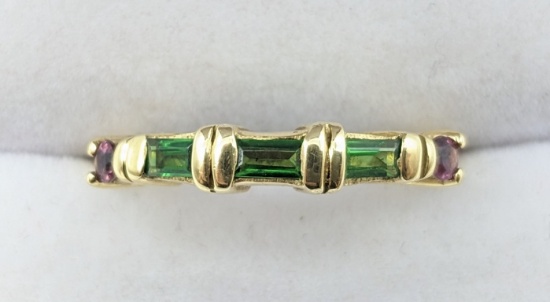 Ladies 14K Yellow Gold Mult-Gemstone Band