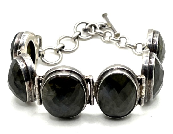 Sterling Silver and Blue Labradorite Bracelet