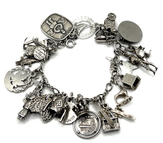 Sterling Silver Charm Bracelet, Sweden
