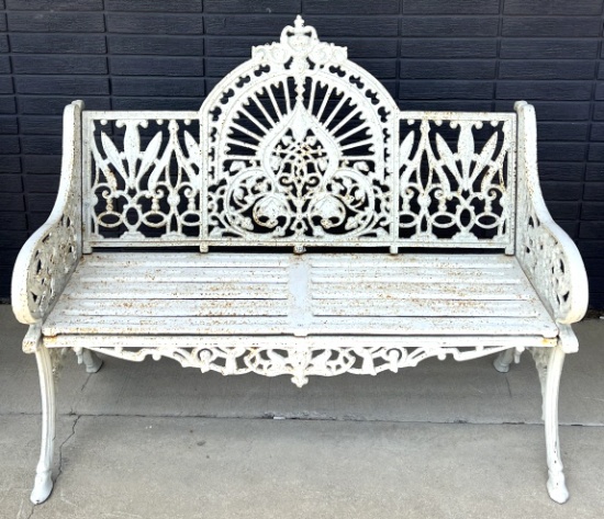 Beautiful Vintage Cast Iron Garden Bench