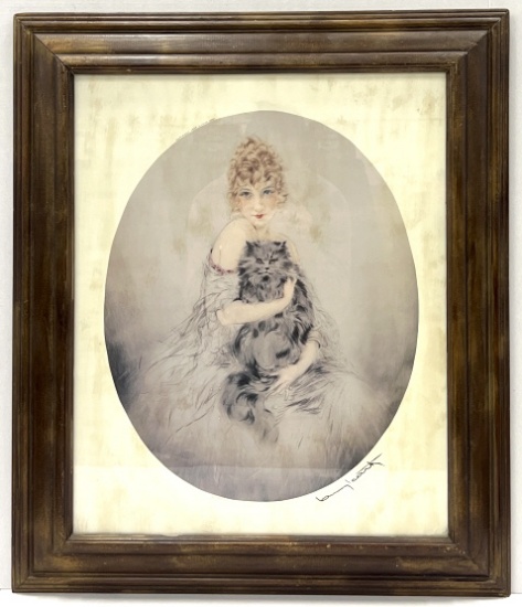 Louis ICart Persian Cat Numbered Print Framed