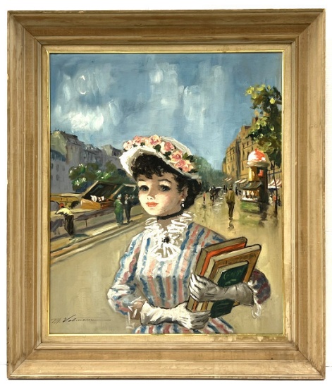 M. Valmain Mid Century Oil on Canvas Painting