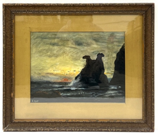 Louis Bosworth Hunt Landscape Print Matted & Frame