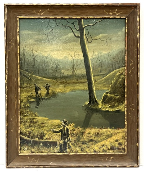 L.H. Clawson Landscape Oil on Canvas Painting