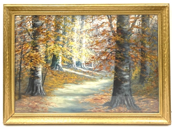 William A. Eyden Indiana "Beech Trees" Gouache
