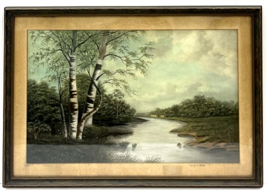 Mary E. Hites Signed Lithograph Landscape