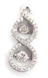 14K White Gold Infinity White Sapphire Pendant