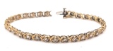 Ladies 10K Yellow Gold CZ Tennis Bracelet