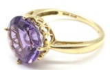 14K Yellow Gold Amethyst Ring