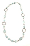 Sterling Silver Larimar Stone Necklace