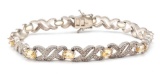 6.01ct Genuine Citrine Diamond Bracelet