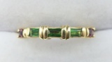 Ladies 14K Yellow Gold Mult-Gemstone Band