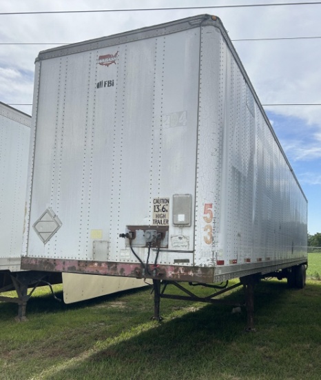 e 1992 53Õ Wabash Semi Van Trailer