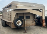 1996 Contract Manufacturing G16 20' Gooseneck Livestock Trailer