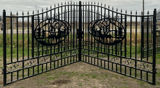 20' Bi-Parting Wrought Iron Gate, 89"H