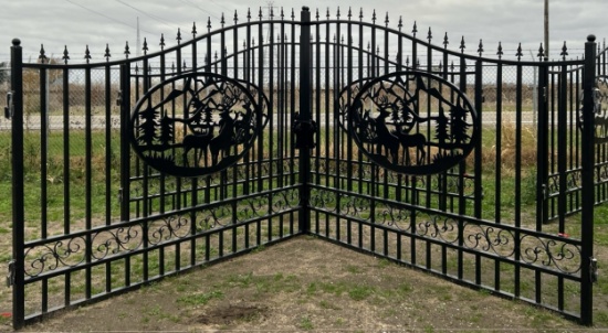 20' Bi-Parting Wrought Iron Gate, 89"H