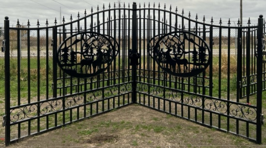 20' Bi-Parting Wrought Iron Gate, 89"H