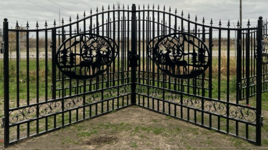 20' Bi-Parting Wrought Iron Gate, 89"H