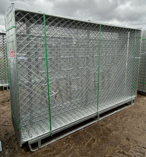 112"Wx71"L Work Site Galvanized Freestanding Chain Link Fencing