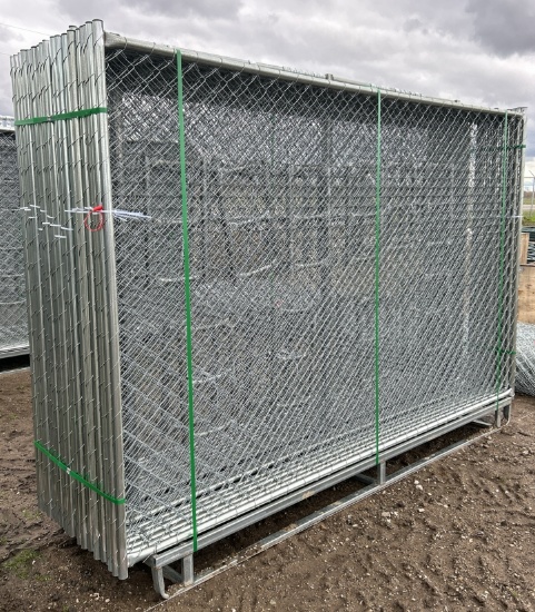 112"Wx71"L Work Site Galvanized Freestanding Chain Link Fencing