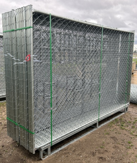 112"Wx71"L Work Site Galvanized Freestanding Chain Link Fencing