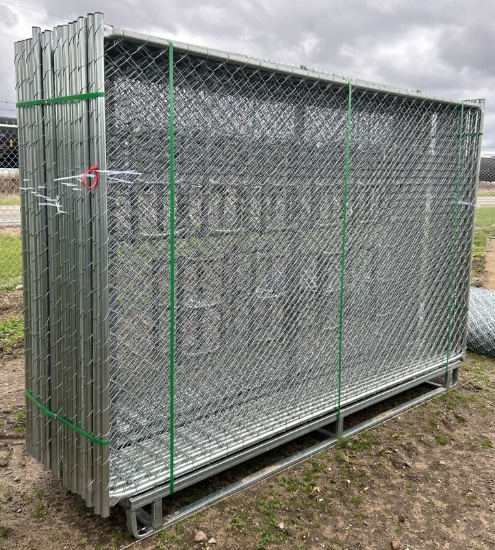112"Wx71"L Work Site Galvanized Freestanding Chain Link Fencing