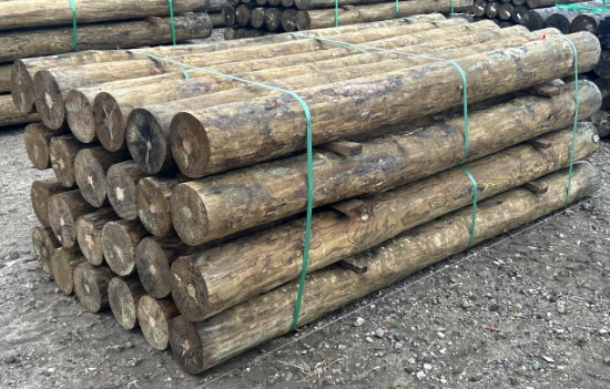 7Lx9"D Treated Post, 24 Posts
