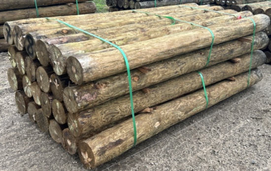 7Lx9"D Treated Post, 24 Posts