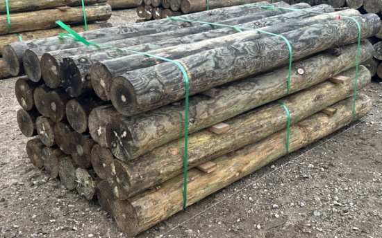 7Lx9"D Treated Post, 24 Posts