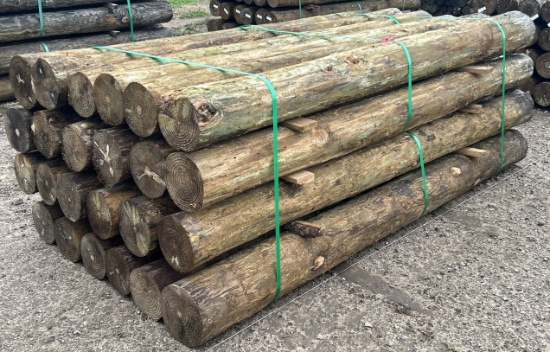 7Lx9"D Treated Post, 24 Posts