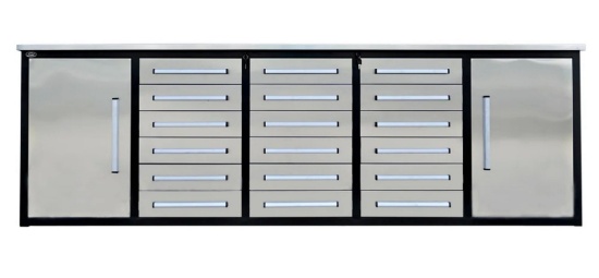 Chery 10' 18 Drawer Stainless Steel Workbench