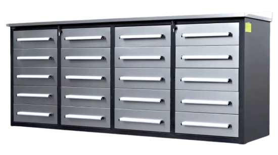 Chery 7' 20 Drawer Stainless Steel Workbench