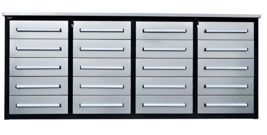 Chery 7' 20 Drawer Stainless Steel Workbench