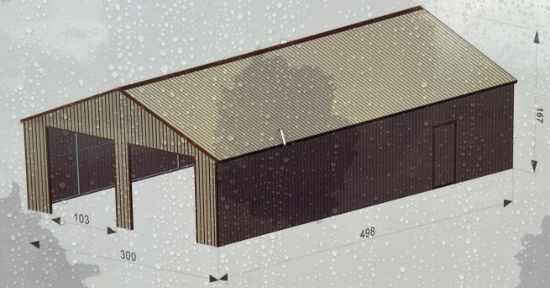 42'Lx26'W All Vertical Metal Garage Building