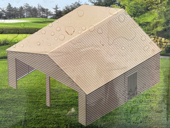 23'x22' Double Garage Metal Barn Shed
