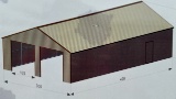 42'Lx26'W All Vertical Metal Garage Building