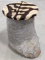 Elephants Foot Stool w/ Zebra Hide Seat