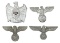 (4) WWII German Eagle & Veterans Cap Badges