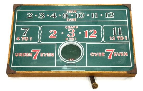 Vintage Craps Table Under 7 & Over 7 Dice Game | Estate & Personal ...