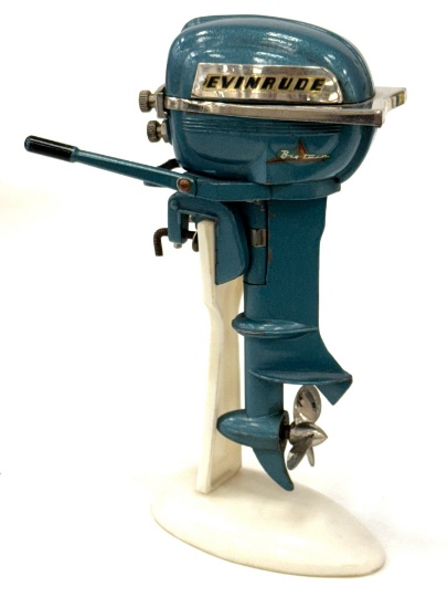 1950's Japan Evinrude Big Twin Outboard Motor with Stand