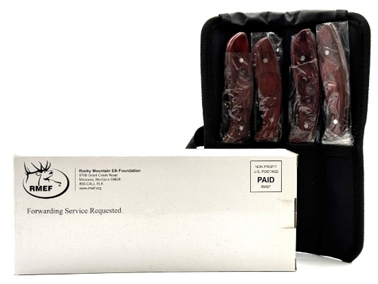 NEW Browning RMEF (4) Hunting Knife Set Combo Rocky Mountain Elk Foundation
