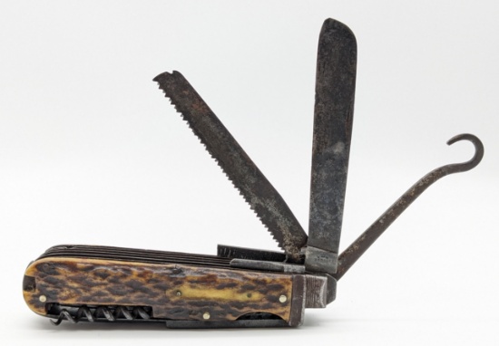 Antique WR Rodgers Stag Handle Multi Tool