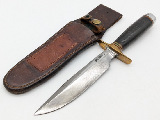 Named WWII Era Randall Model 1 6in All Purpose Fighter w/ H.H. Heiser Sheath
