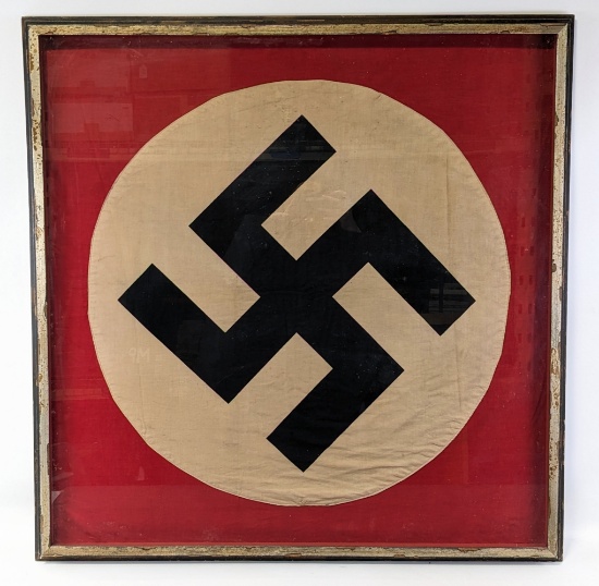 WWII German NSDAP Framed Flag