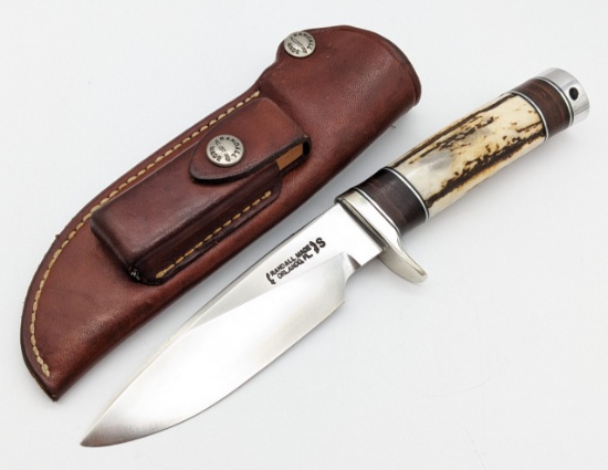 Randall Model 25 Stag Handle Trapper Knife w/ Sheath