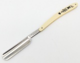Melchior & Co. Solingen Adolf Hitler White Plastic Handle Straight Razor