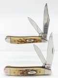 2006-09 Case XX Burnt Bone & Stag Peanut Knives