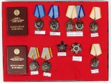 (10) Soviet Russian Numbered Medals & Presentation Books