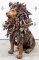 5ft Tall Teak Wood Regal Sitting Lion Sculpture